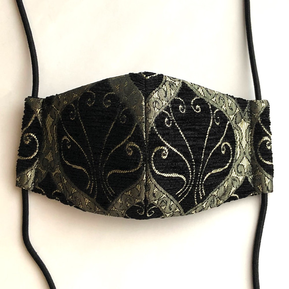 【フィルターポケット付】一点物：アラビアンゴシックなデザインマスク[jqtkb_2001_00] 1枚目の画像