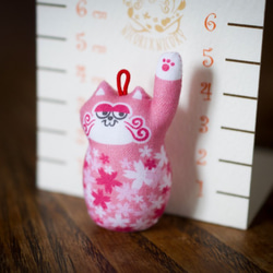ニコリ×ニコリー　マネキネコ　ピンク猫　桜柄（２０２０秋〜）　販売終了しました。 3枚目の画像