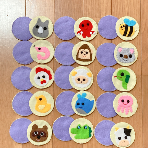 フェルト 神経衰弱 ⚪︎ 動物 絵合わせ ⚪︎ 知育玩具 ⚪︎30枚セット