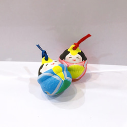 【清水焼】ひな祭り　土鈴セット　（ピンク・水色） 2枚目の画像