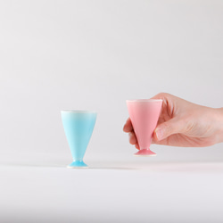 【清水焼】ひとくち杯　ペア（ピンク＆ブルー） 6枚目の画像