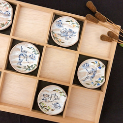 【清水焼】鳥獣戯画　豆皿箸置き5客セット 1枚目の画像