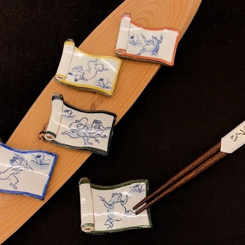 清水焼】鳥獣戯画 巻物箸置き5客 セット 箸・箸置き あかね屋 通販
