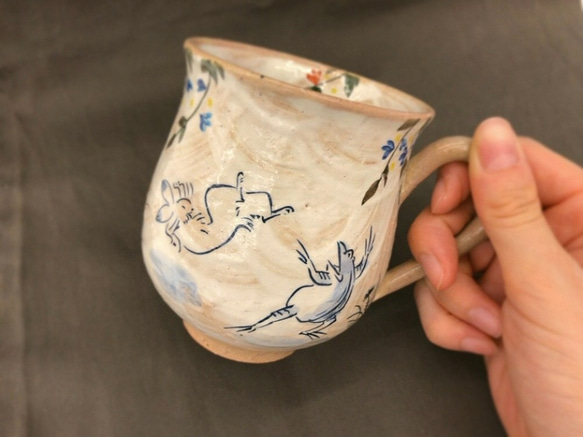 【清水焼】鳥獣戯画　マグカップ 7枚目の画像