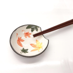 【清水焼】豆皿箸置　もみじ 2枚目の画像