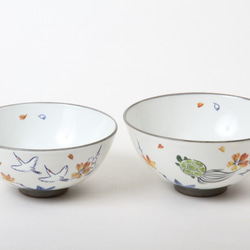 【清水焼】福寿　飯碗　鶴 3枚目の画像