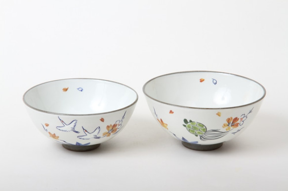 【清水焼】福寿　飯碗　鶴 3枚目の画像