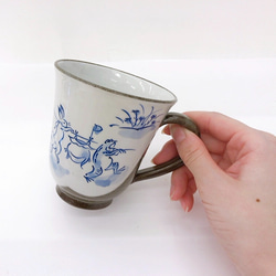 【清水焼】高山寺マグカップ（青） 4枚目の画像