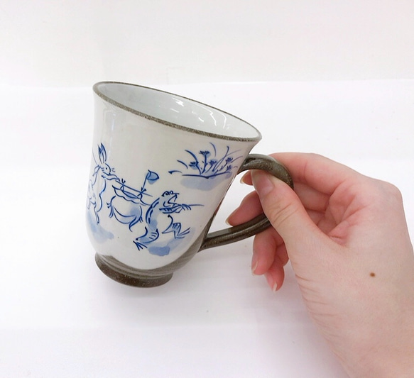 【清水焼】高山寺マグカップ（青） 4枚目の画像