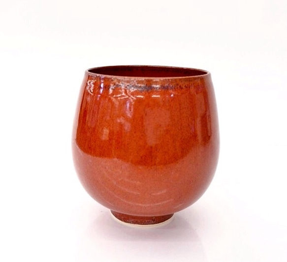 【清水焼】香フリーカップ　柿釉 1枚目の画像