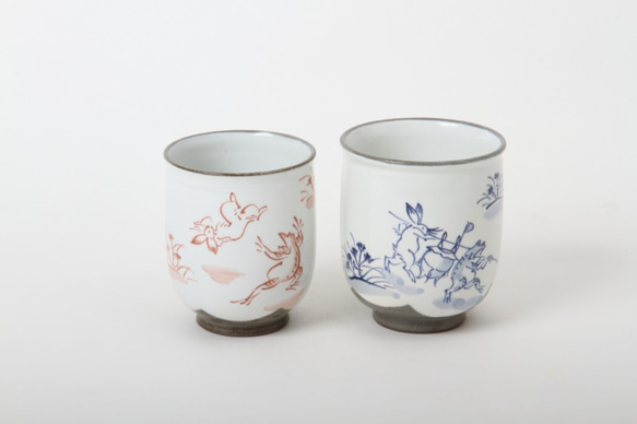 【清水焼】高山寺　湯呑（赤） 2枚目の画像