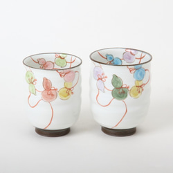 【清水焼】六瓢　湯呑（赤） 3枚目の画像