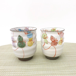 【清水焼】六瓢　湯呑（赤） 4枚目の画像