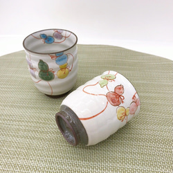 【清水焼】六瓢　湯呑（赤） 5枚目の画像