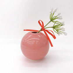 【清水焼】一輪挿し（ピンク） 1枚目の画像