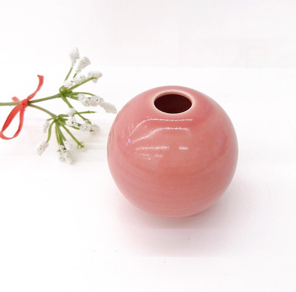 【清水焼】一輪挿し（ピンク） 2枚目の画像