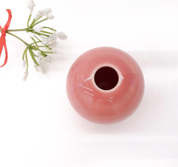 【清水焼】一輪挿し（ピンク） 3枚目の画像