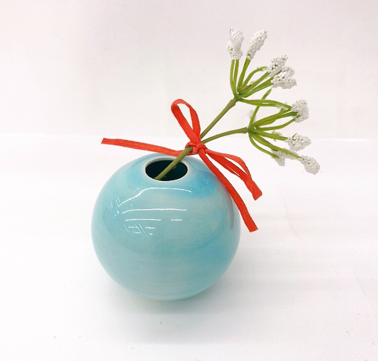 京焼 六代 清水六兵衛 造 釉斑泑花瓶 掛分花瓶 花入れ 一輪挿し 花器