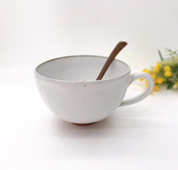 【清水焼】幸　スープカップ（白） 1枚目の画像