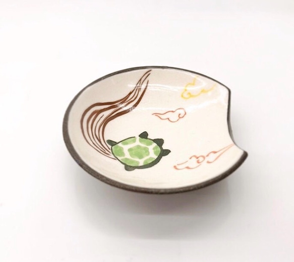 【清水焼】豆皿箸置（亀） 1枚目の画像