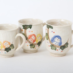 【清水焼】繋がるふくろうマグカップ （1羽） 5枚目の画像