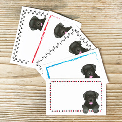 犬のメッセージカード　黒ラブラドールレトリバー 1枚目の画像