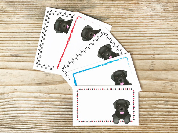 犬のメッセージカード　黒ラブラドールレトリバー 1枚目の画像