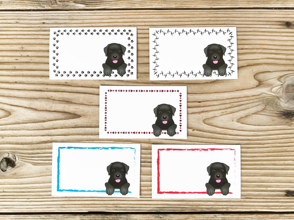 犬のメッセージカード　黒ラブラドールレトリバー 2枚目の画像