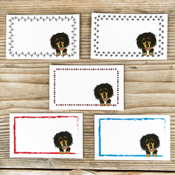 犬のメッセージカード　ミニチュアダックス　黒 2枚目の画像