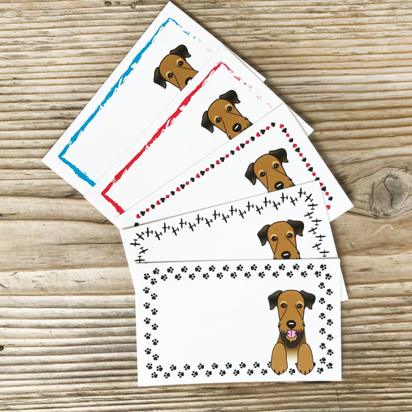 犬のメッセージカード　エアデールテリア 1枚目の画像