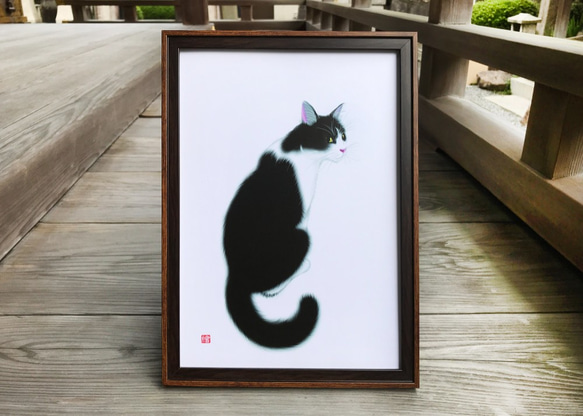 猫のポスター A4サイズ 「見返り猫」 イラスト 千繪 通販 12626019