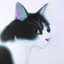 猫のポスター　A4サイズ　「見返り猫」 3枚目の画像