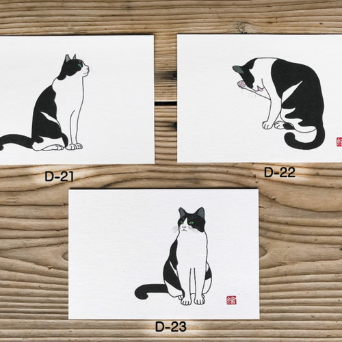 選べる猫のポストカード『D』 3枚組 イラスト 千繪 通販｜Creema 
