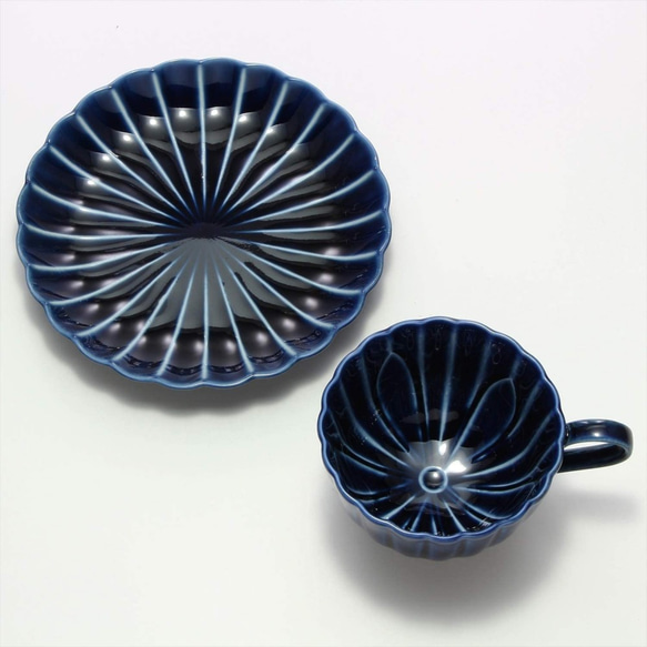 555-0069　コーヒー マグ カップ 和陶器 和モダン /ぎやまんコーヒーC＆S/茄子紺 3枚目の画像