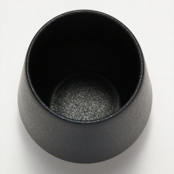 508-0013　湯呑 煎茶 和陶器 和モダン /フラスタム長湯呑(黒) 2枚目の画像