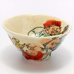 105-0031 飯碗 茶碗 湯呑 和陶器 和モダン /色絵七福神飯碗 1枚目の画像