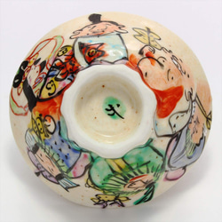 105-0031 飯碗 茶碗 湯呑 和陶器 和モダン /色絵七福神飯碗 5枚目の画像