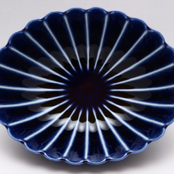555-0062　取鉢 ボウル 和陶器 和モダン /ぎやまん楕円鉢(茄子紺) 3枚目の画像