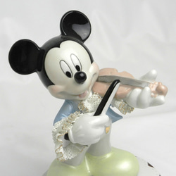 TK-DY-2376C　ミッキーマウス　バイオリン（カラー）　レースドール　オルゴール(受注後製作) 2枚目の画像