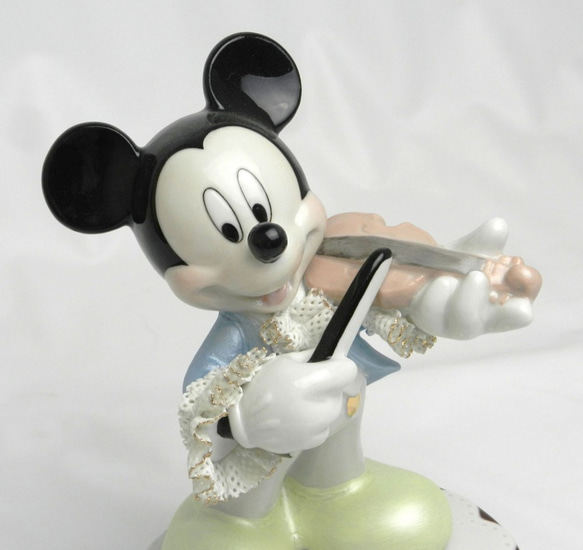 TK-DY-2376C　ミッキーマウス　バイオリン（カラー）　レースドール　オルゴール(受注後製作) 2枚目の画像