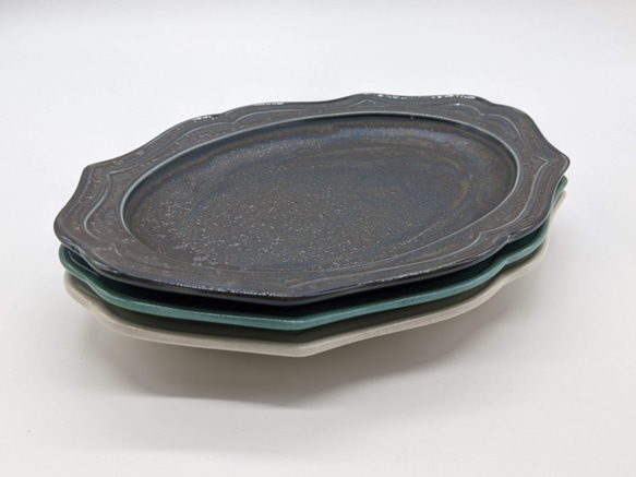 513-0021　楕円皿 プレート シンプルモダン/ cadre17楕円小皿（光彩) 7枚目の画像
