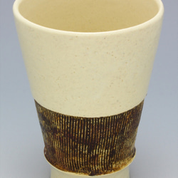 143-0009　カップ 和陶器 和モダン /串目タンブラー（白マット） 2枚目の画像