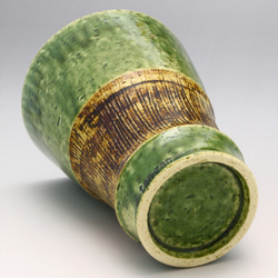 143-0001　カップ 和陶器 和モダン /串目タンブラー（織部） 4枚目の画像
