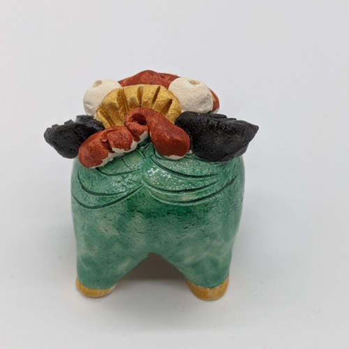 獅子舞 陶器 置物 4体セット 獅子舞 陶器 置物 4体セット