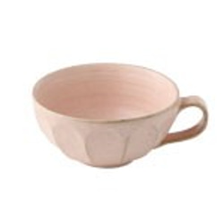 555-0216　スープ コーヒー マグ カップ 和陶器 和モダン /桃練輪花スープカップ 1枚目の画像