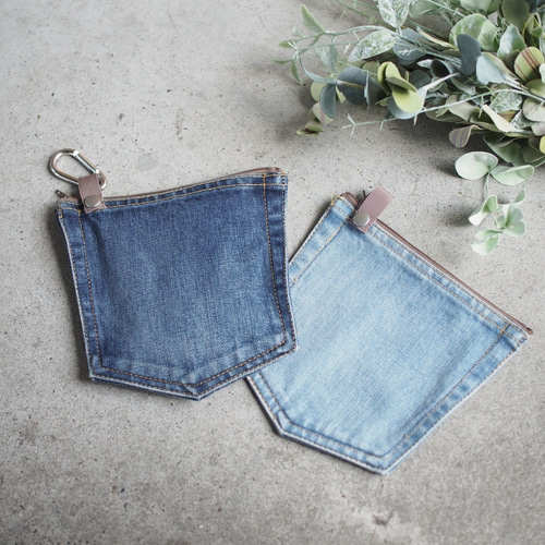 POKKE_TORETERU ポーチ デニム リメイク 洗える マスクケース 父の日  