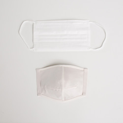 抗ウイルス 抗菌 オーガニックコットン インナーマスク　【無地】　美容　美肌　敏感肌　不織布マスク　日本製　 1枚目の画像