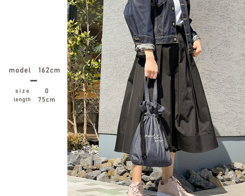 オーダーメイド　リネンのタックスカート　黒　ロング丈 楽天市場】ina タックスカートの通販