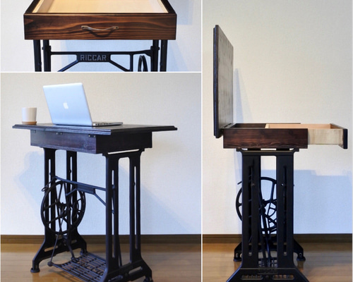 アンティーク ミシン台ベース机 引き出し付き アンティーク ミシン台ベース机 引き出し付き