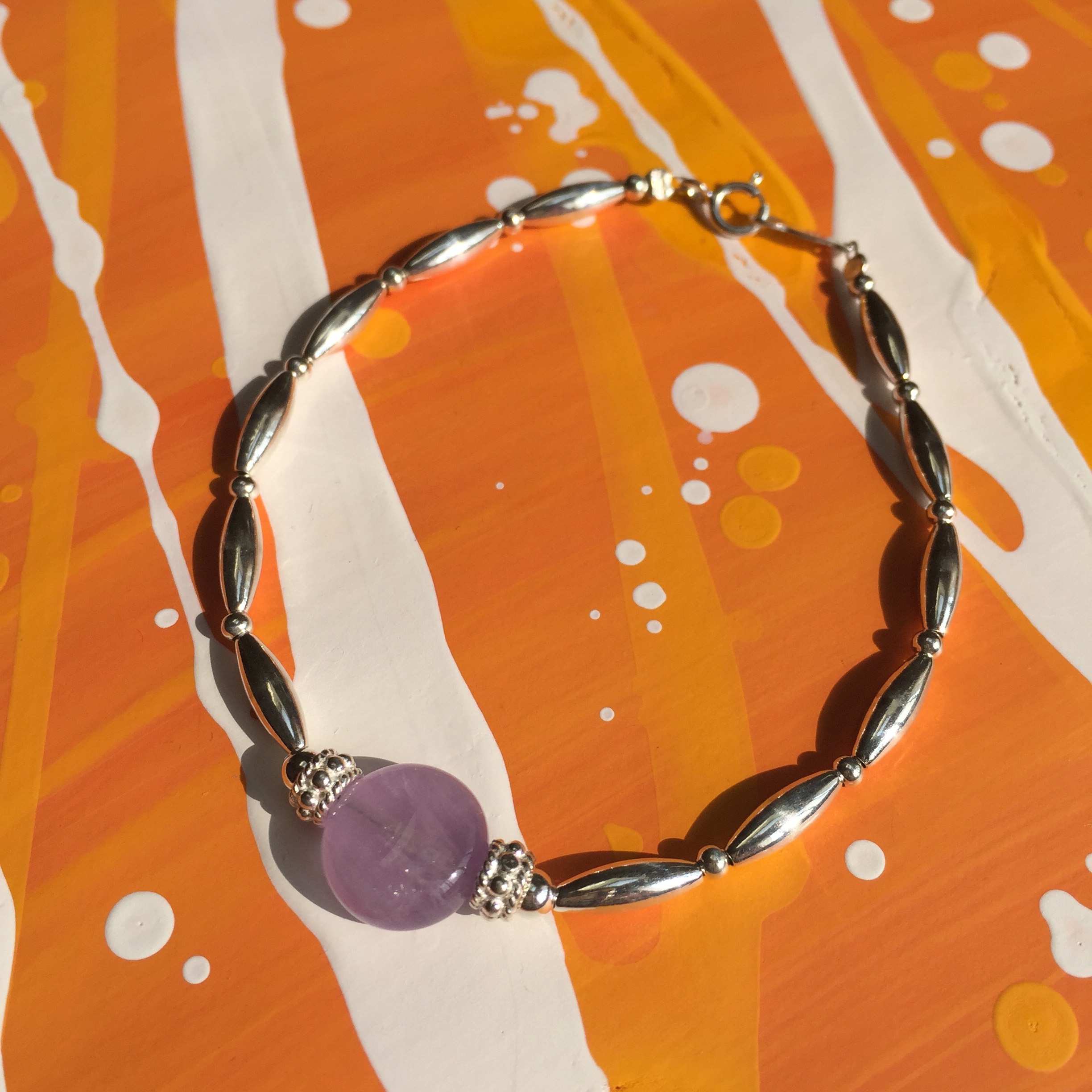 Sweet Lavender  ☆天然石ラベンダーアメジストのブレスレット☆